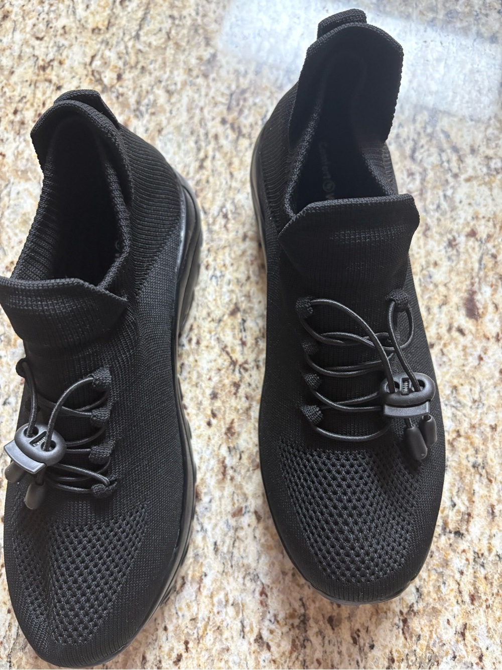 Women's Black Slip-On Athletic Knit Sneakers